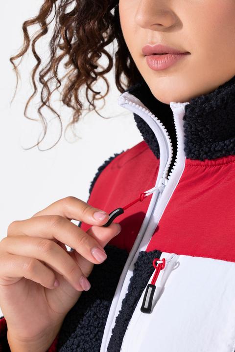 Actual product image Ulla Popken Color Block Teddy Fleece Jacket (46, 48)