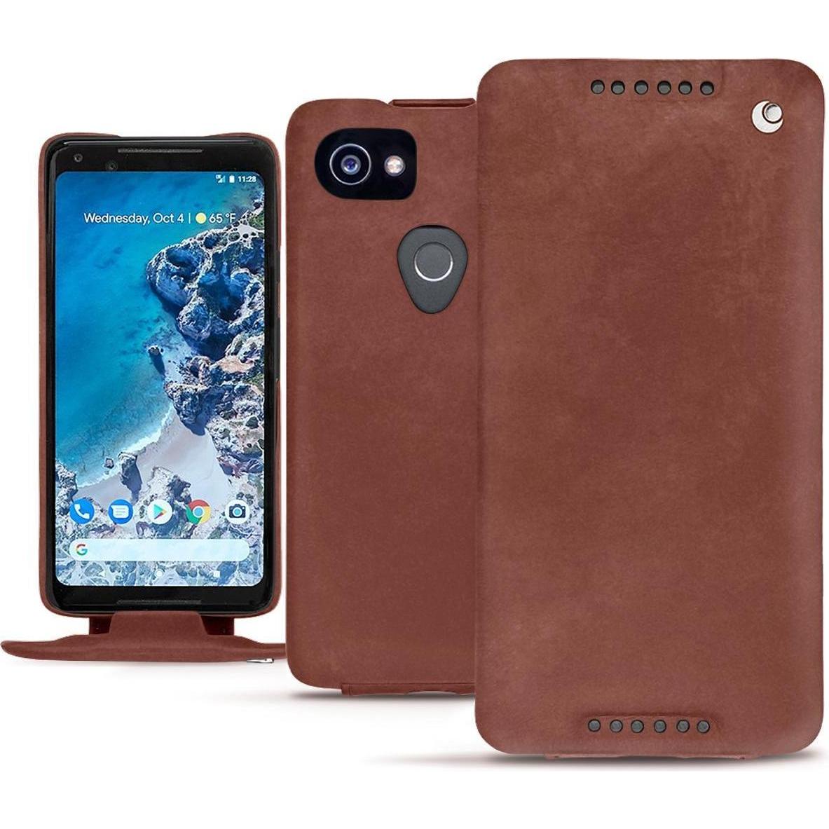 Noreve Lederschutzhülle vertikal (Google Pixel 2 XL), Smartphone Hülle, Rot