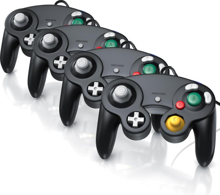 Produktbild CSL 4x Nintendo Controller, Gamepad für Nintendo GameCube / Wii Vibrationseffekte / ergonomisch (Wii)