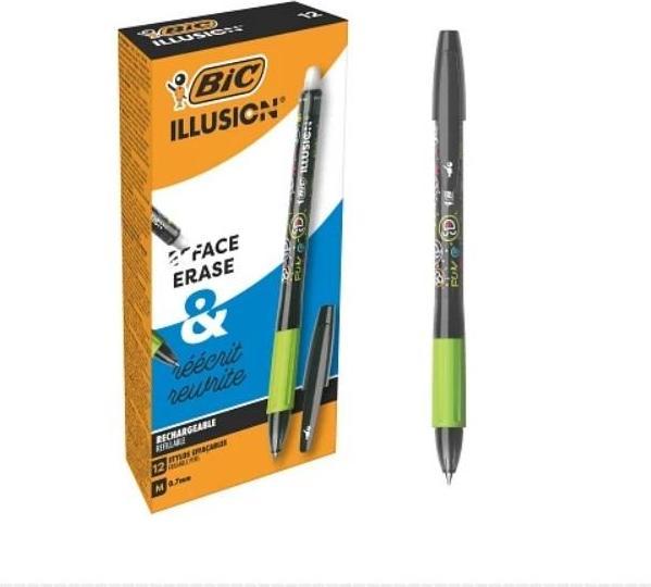Produktbild Bic Gel-ocity Illusion Abnehmbarer Stift Schwarz (12 Stück) (Schwarz, 12 x)