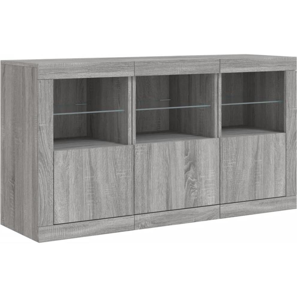 VidaXL, Kommode + Sideboard, Sideboard mit LED-Leuchten (123 x 37 x 67 cm)