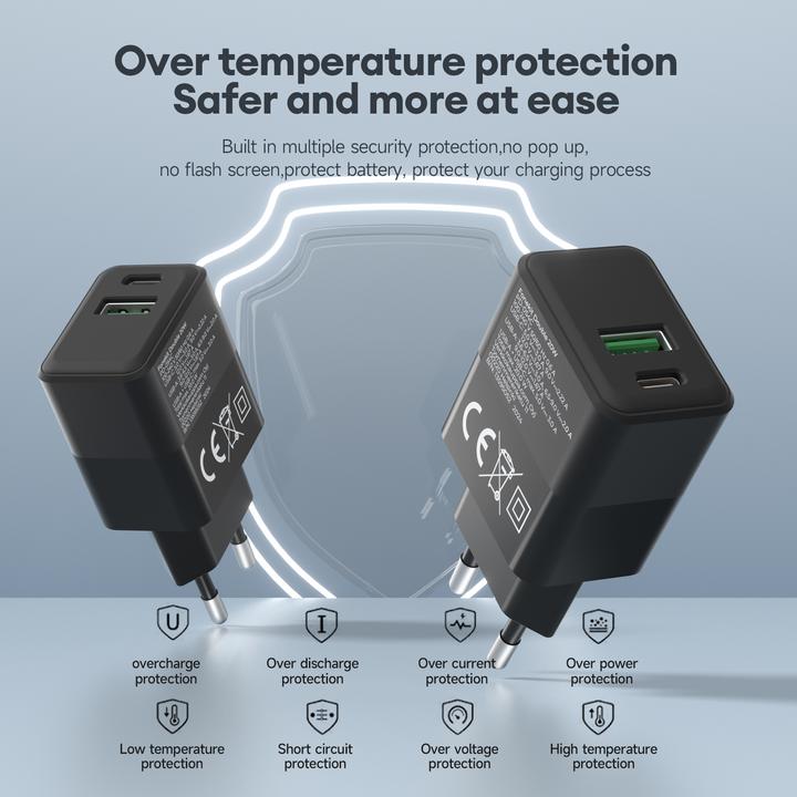 Immagine prodotto FoneKit Doppio -laturi, USB-C + USB-A, musta