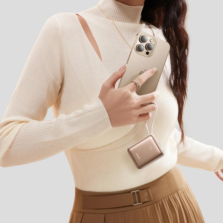 Produktbild Joyroom 22.5W Powerbank 10000mAh Fast Charging with Dual Cables - Titanium (10000 mAh, 22.50 W, 22.50 Wh)