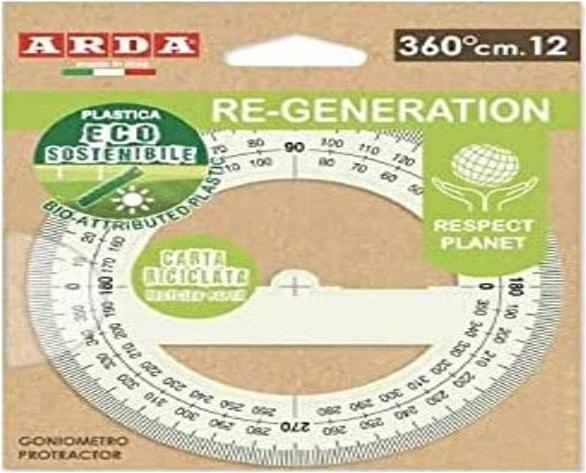 Actual product image Arda Circular ruler 360° 12cm (12 cm, Plastic)