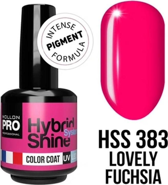 Immagine prodotto Mollon Pro Mol Hybrid Shine No. 383 Lovely Fuchsia - Semi-Permanent Nail Polish