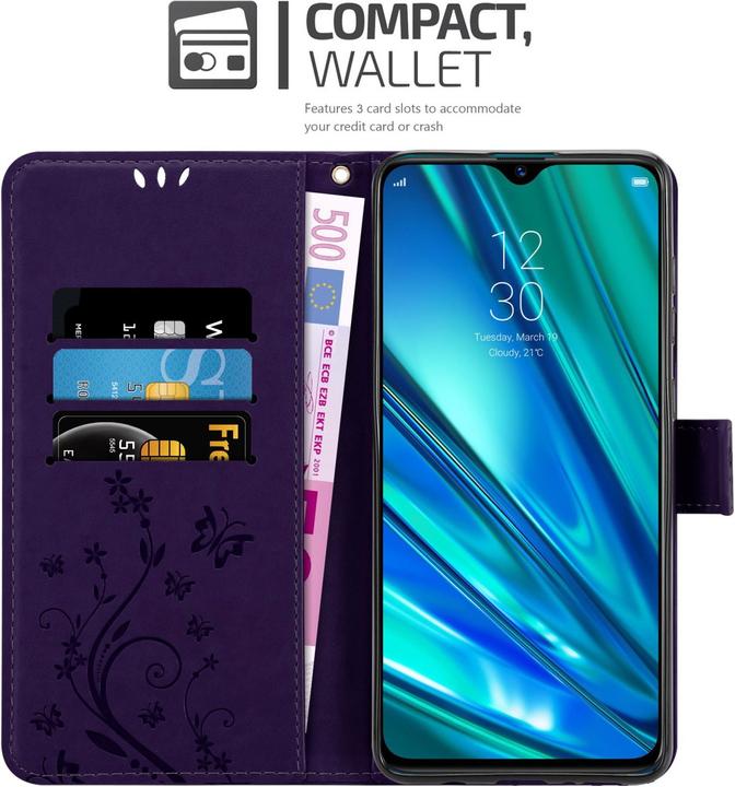 Actual product image Cadorabo Flower Book Case for Realme 5 PRO / Realme Q (Realm Q)