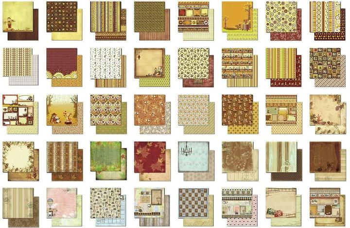 Actual product image Ursus Design paper Glitter Autumn 40 sheets, 190 g/m² (190 g/m², 40 x, 30.5 x 30.5 cm)