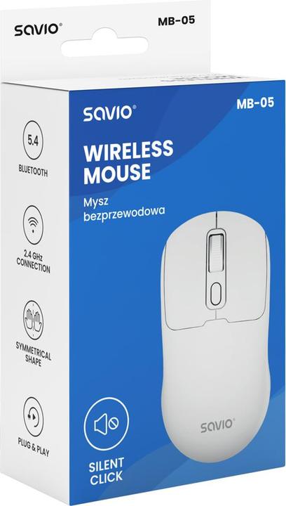Produktbild Savio MB-05 Maus Universal Beidhändig Bluetooth 1600 DPI (Kabellos)