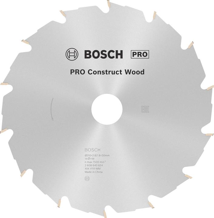 Produktbild Bosch Professional Zubehör PRO Construct Wood Kreissägeblatt, 210 x 2,8 x 30 mm