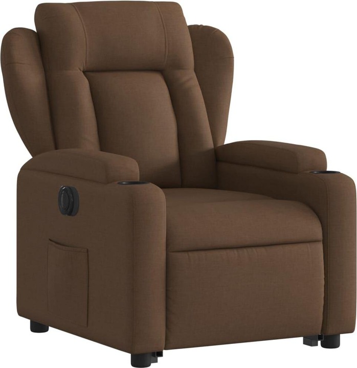Immagine prodotto VidaXL Poltrona relax con ausilio per l'alzata Poltrona elettrica per la TV Poltrona in tessuto marrone