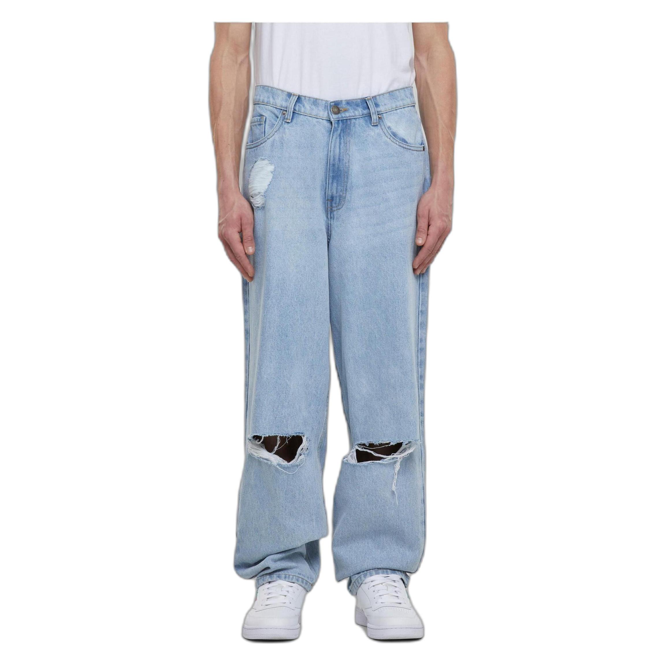Urban Classics, Herren, Jeans, Heavy Ounce Knee Cut Baggy Fit Jeans - 166799, Blau, (36)