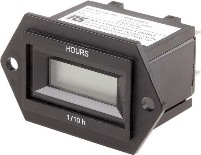 RS PRO Digital Hours Run Meter 12-48Vac/dc