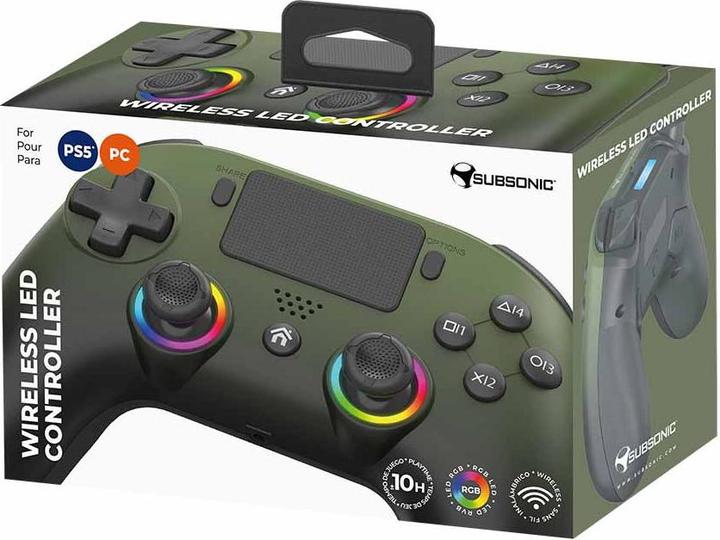 Actual product image Subsonic PS5 Wireless LED Controller - Green (PC, PS5)