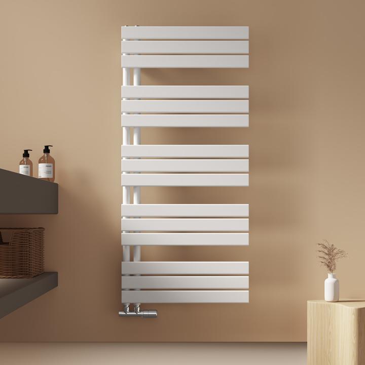 Produktbild Emke Badheizkörper Handtuchhalter Handtuchwärmer 130x60cm Weiss 789w (789 W)