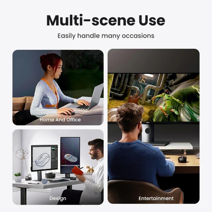 Actual product image Ugreen - Wired Mouse MU007 (90789) - USB, Ergonomic Design, Plug&Play, 1200DPI, 1.5m - Black (Cable)