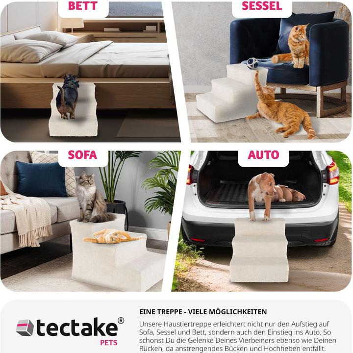 Produktbild tectake Haustiertreppe (Hund, Katze, Waschbar)