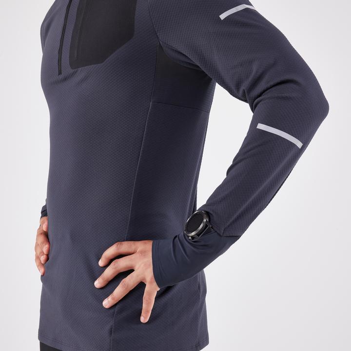 Image du produit Kiprun Maillot de course à manches longues homme avec fermeture éclair - Run 900 warm noir (S)