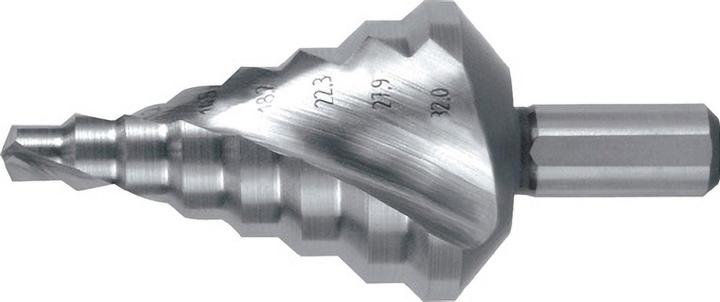 Produktbild Ruko Stufenbohrer Bohrbereich 6 - 32 mm HSS spiralgenutet Schneidenanzahl 2 Stufenanzahl 8 (6 - 32 mm)