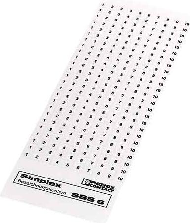 Actual product image Phoenix Contact SBS 6:FORTL.NUMBERS 1-20