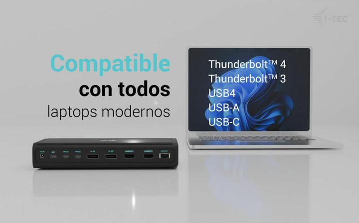 Produktbild i-tec Universal 6x 4K Display DS 6x4K 2xDP 2xHDMI 2xUSB-C 1xGLAN 2xUSB-C Gen.2 4xUSB 3.2 1xAudio/Mic (USB-C)