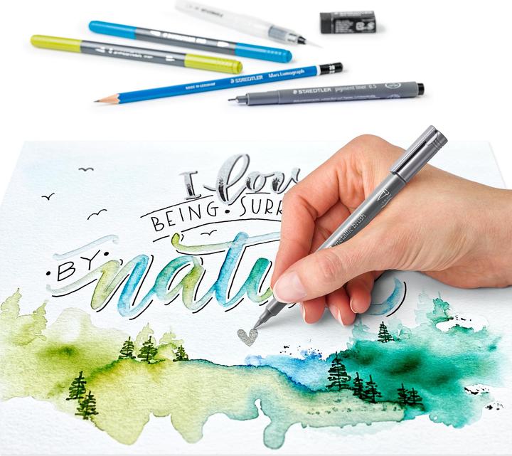 Actual product image Staedtler Design Journey Handlettering & Watercolor Set (6x)