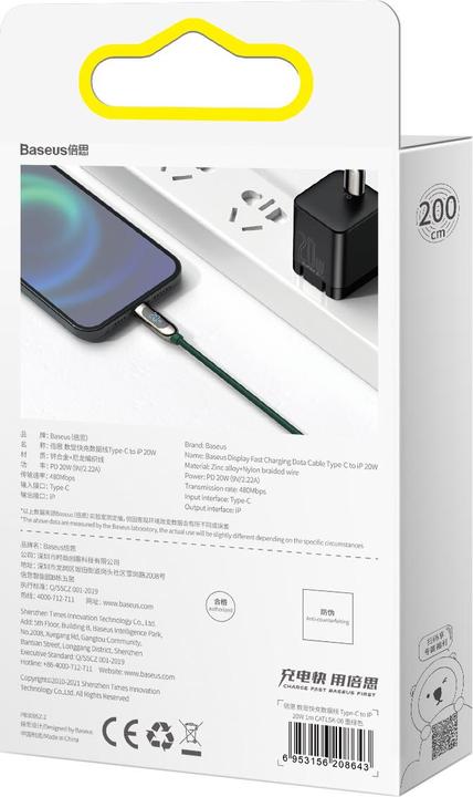 Produktbild Baseus USB C – Lightning (2 m, USB 3.2 Gen 1, 20 W)