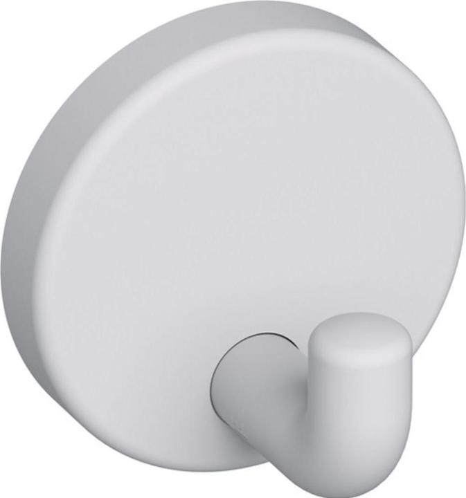 Actual product image Hewi Single hook 801.90B010 Projection 30 mm Polyamide matt 98 signal white matt Height 40 mm Ø 40 mm