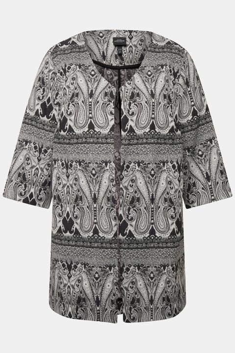 Actual product image Ulla Popken Paisley 3/4 Sleeve Structured Jacket (58)