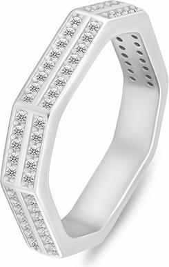 Actual product image Brilio Silver - Dazzling silver ring with zircons RI132W - Circuit: 50 mm