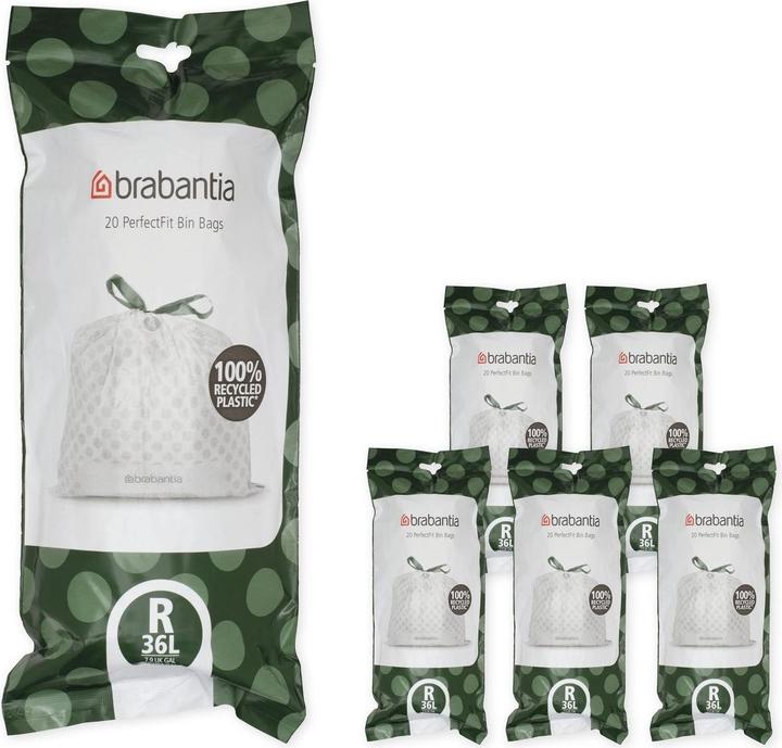 Produktbild Brabantia PerfectFit Vuilniszakken - 36 l - Code R - 6 rollen x 20 stuks (120 x, 36 l)