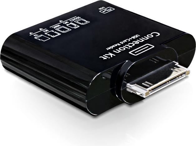 Produktbild Delock Mobile Connecting Kit USB+Card Reader (Samsung Tablet) black (USB 2.0)