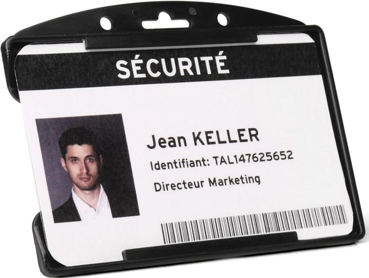 Actual product image Tarifold Badge holder, open front, finger cut-outs, W 90 x H 65 mm, plastic, diver...