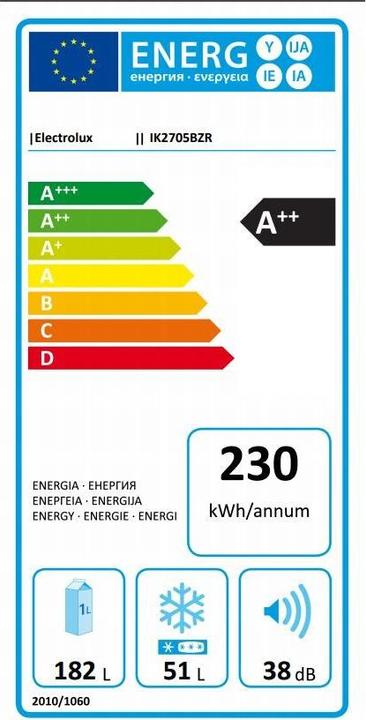 Label énergétique Electrolux Ik2705bzr (234 l)