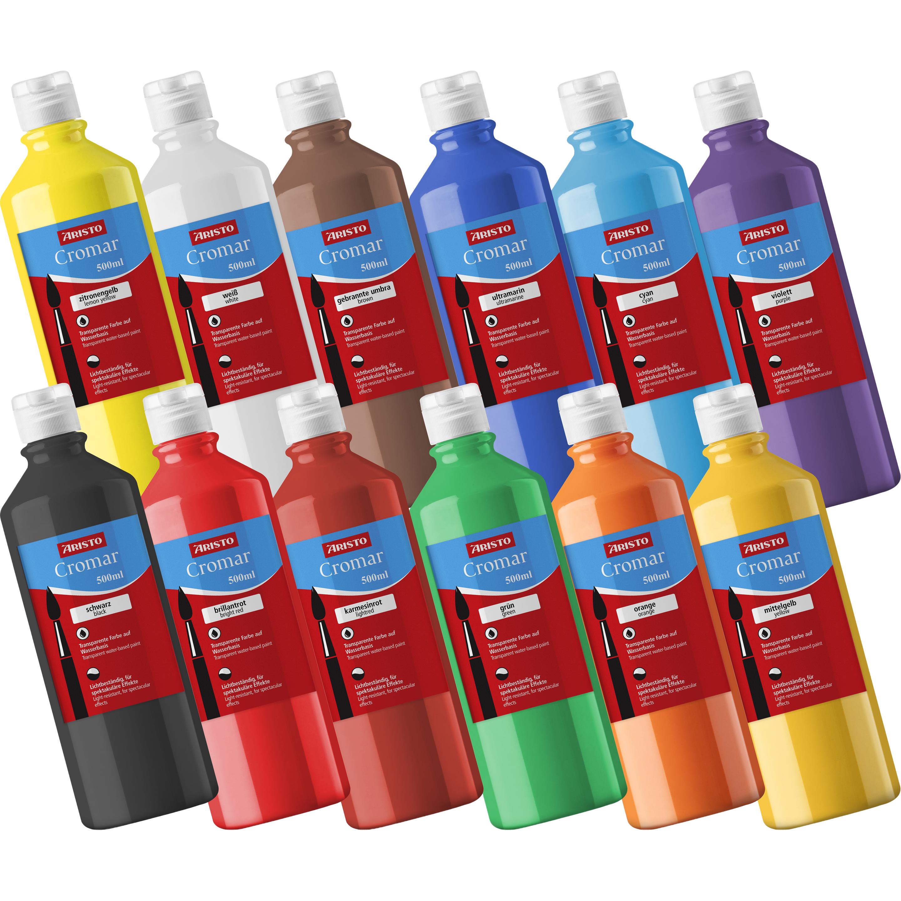 Aristo, Colore + Vernice per fai da te, Cromar Set 12 x 500 ml (500 ml)