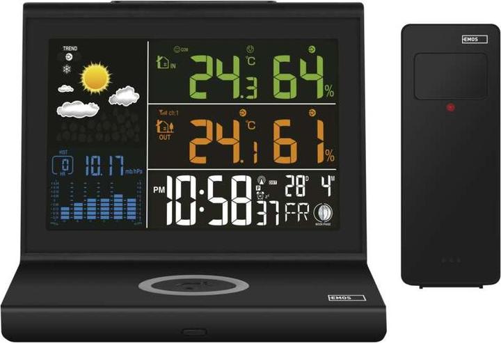 Actual product image Emos Weather station with wireless charging E8010