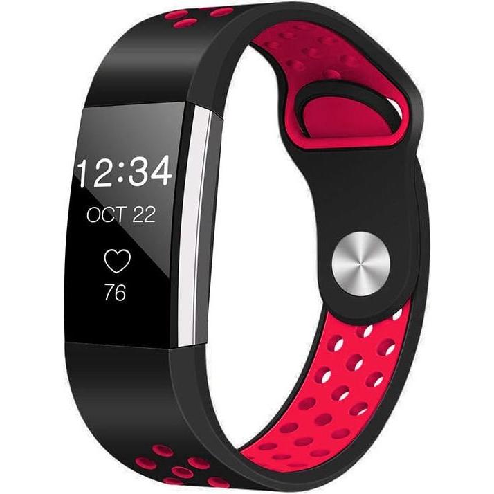 Strap-it Sportarmband (Silikon, Charge 2), Uhrenarmband, Schwarz, Rot, Mehrfarbig