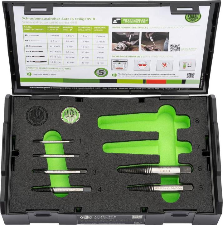 Produktbild Kukko Schraubenausdreher 49-8 für Schrauben M33-M45 Bohr-Ø 20,0 mm