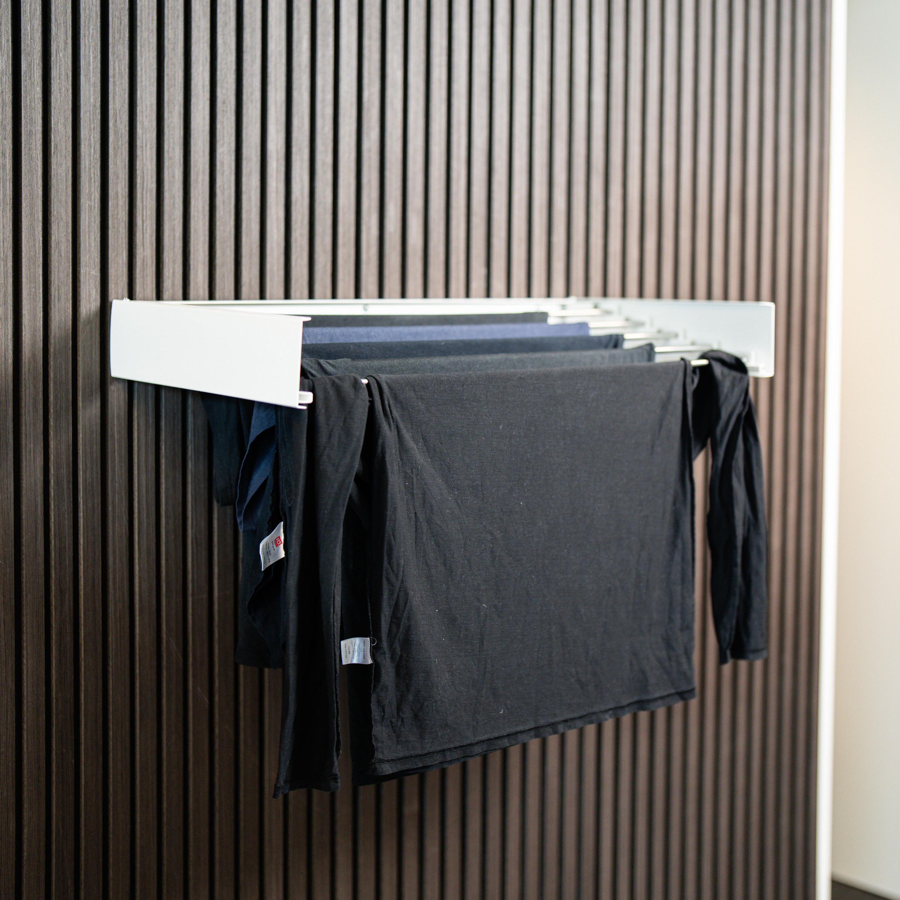 Thumbnail - Scandinavian Collection Foldable wall-mounted drying rack - 80 x 40 x 9.5 cm, Wäscheständer