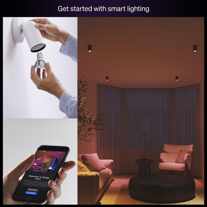Produktbild Philips Hue Essential White & Color Ambiance (GU10, 345 lm, 3 x)