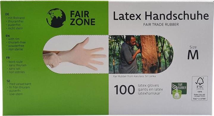 Productafbeelding Fair Zone Latex wegwerphandschoenen (M)
