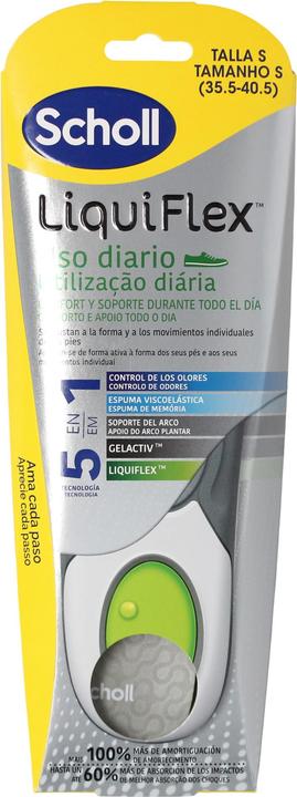 Actual product image Scholl LiquiFlex Daily Support Insoles Men's Footwear Size 7-11.5 Memory Foam Arch Support