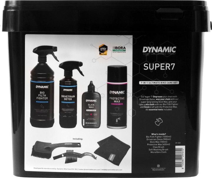 Actual product image Dynamic Bike Care Super 7 (2000 ml, Brush, Bicycle cleaner, Chain oil, Microfibre cloth, Care set)