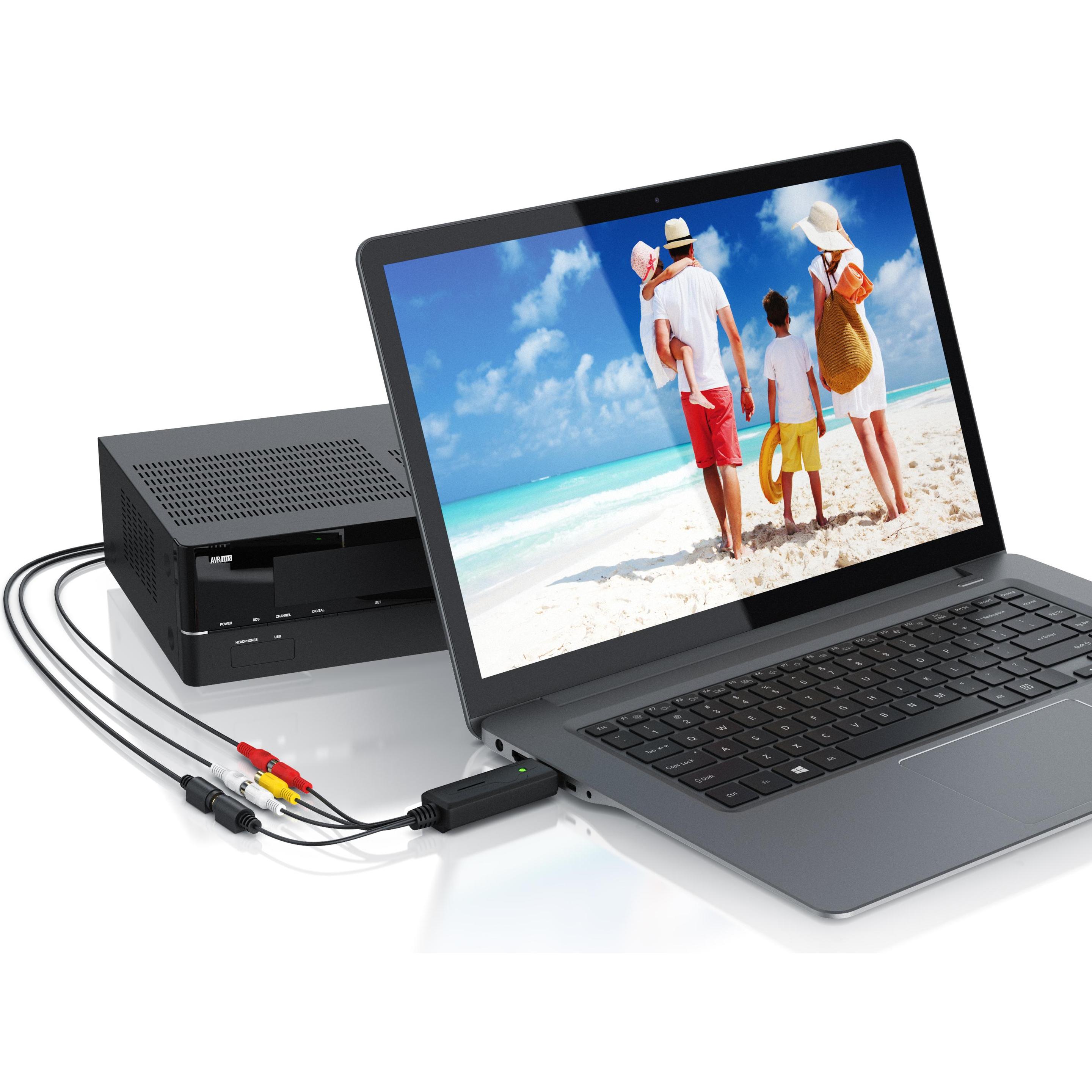 Thumbnail - Aplic USB Audio Video Grabber, Video Audio Wandler, Videoadapter zur Nachbearbeitung, VHS, für Windows 11 (USB 2.0, anal...