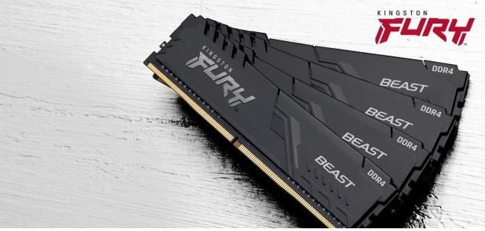 Actual product image Kingston FURY Beast (4 x 4GB, 3200 MHz, DDR4-RAM, DIMM)