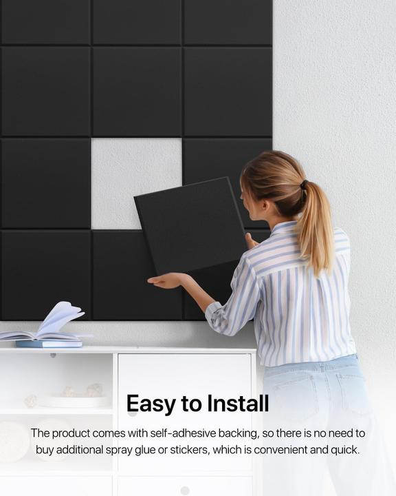 Image du produit Soundsbay Panneaux acoustiques autocollants Kit d'isolation acoustique (12 pcs)