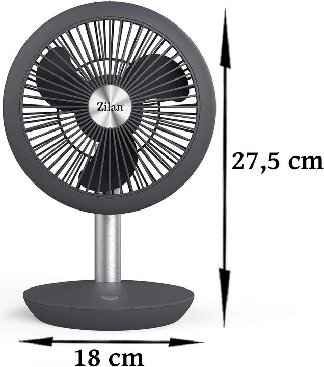 Actual product image Zilan Table fan with 4000mAh battery