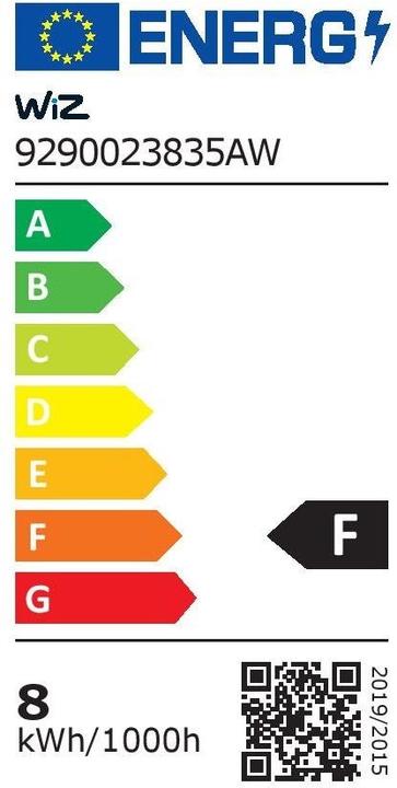 Label énergétique WiZ Blanc (E27, 8 W, 806 lm, 1 x, F)