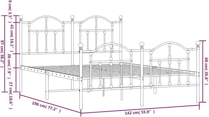 Produktbild vidaXL Bettgestell (135 x 190 cm)