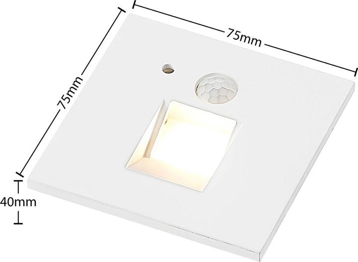 Produktbild Arcchio Neru Square LED Einbauwandlampe w/Sensor White