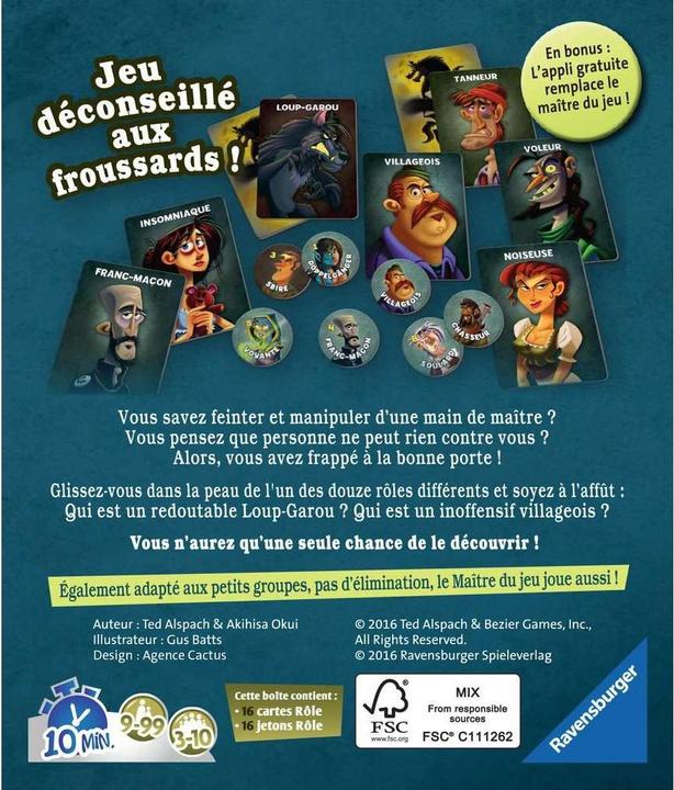 Actual product image Ravensburger Loup garou pour une nuit (French, 3 - 10 Players)